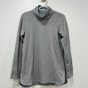 J Mclaughlin Marisa Pullover Sweater XS NWT $178 Solid Scale Shawl Neck Gray